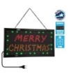 GloboStar® 75695 Φωτιστικό Ταμπέλα LED Σήμανσης MERRY CHRISTMAS με Πρίζα AC 230V Μ48xΠ25xΥ2cm